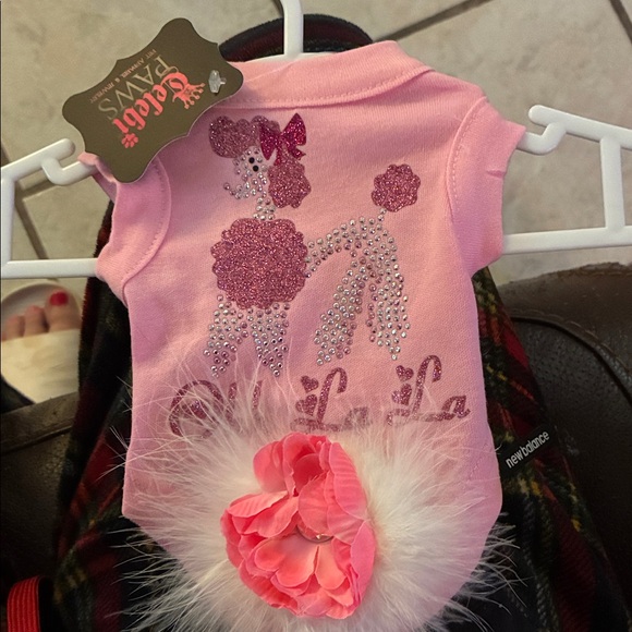 Other - Pink Dog Dress with Glitter Poodle Design
